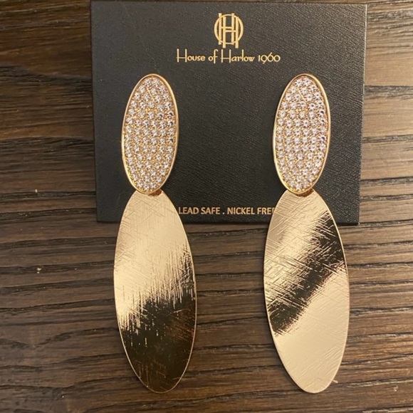 House of Harlow 1960 Jewelry - House of Harlow 1960 Gold Palladium Drop Earrings NWT